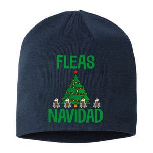 Fleas Navidad Funny Flea Santa Hat Xmas Tree Holiday Humor Sustainable Beanie