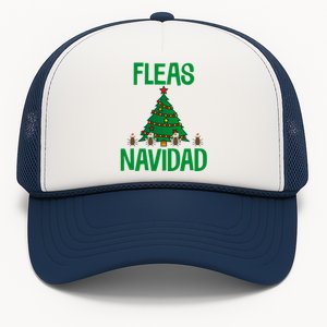 Fleas Navidad Funny Flea Santa Hat Xmas Tree Holiday Humor Trucker Hat