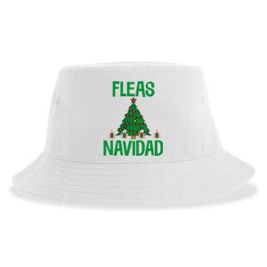 Fleas Navidad Funny Flea Santa Hat Xmas Tree Holiday Humor Sustainable Bucket Hat