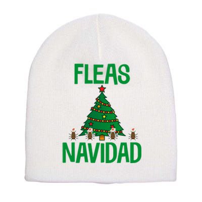 Fleas Navidad Funny Flea Santa Hat Xmas Tree Holiday Humor Short Acrylic Beanie