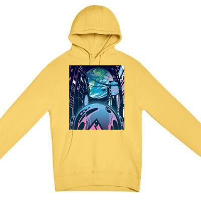 Futuristic Neon Future Premium Pullover Hoodie