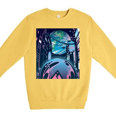 Futuristic Neon Future Premium Crewneck Sweatshirt