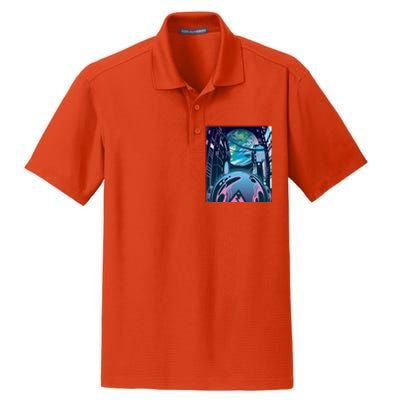 Futuristic Neon Future Dry Zone Grid Polo