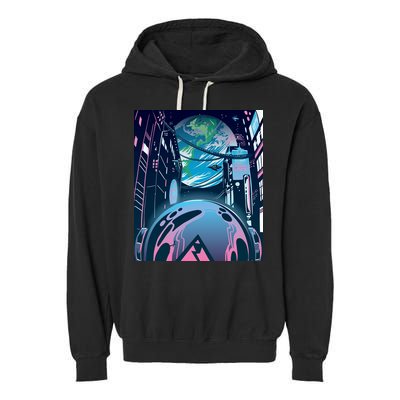 Futuristic Neon Future Garment-Dyed Fleece Hoodie