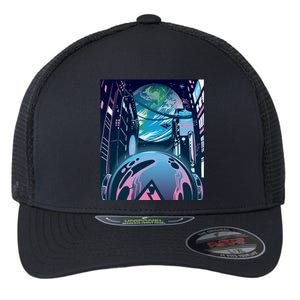 Futuristic Neon Future Flexfit Unipanel Trucker Cap