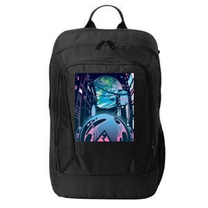 Futuristic Neon Future City Backpack