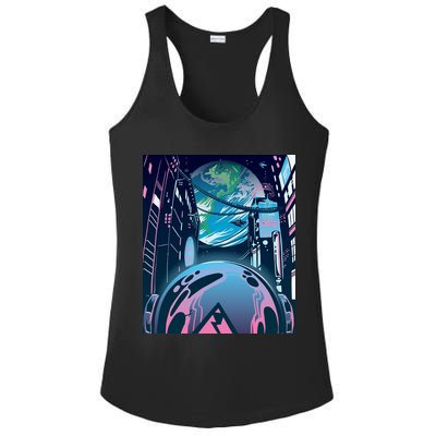Futuristic Neon Future Ladies PosiCharge Competitor Racerback Tank