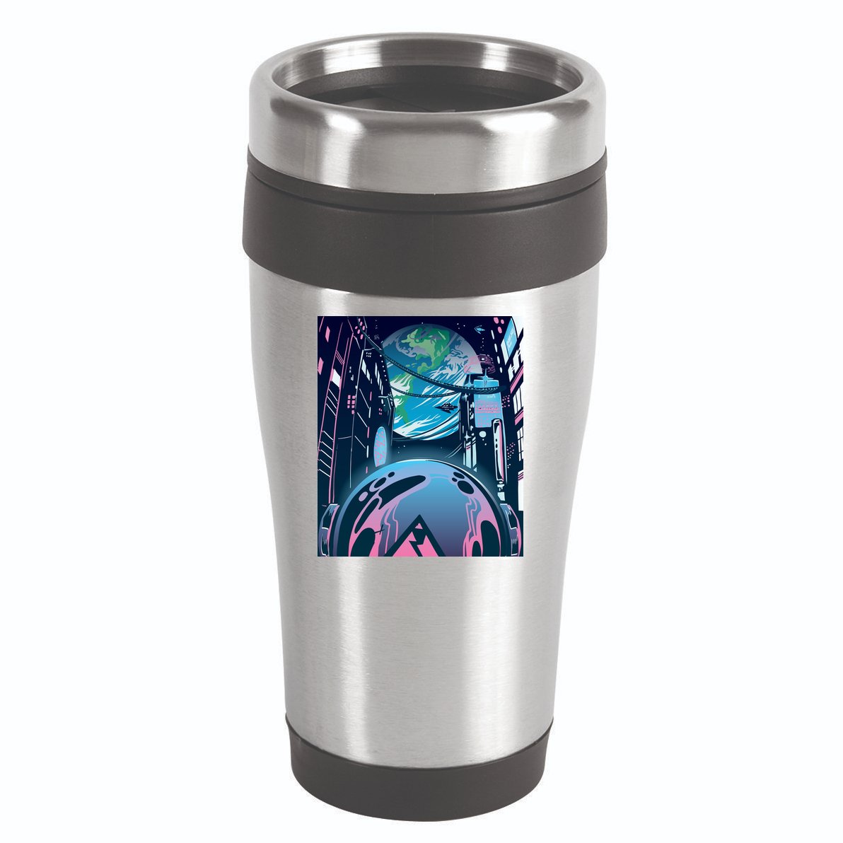 Futuristic Neon Future 16oz Travel Tumbler