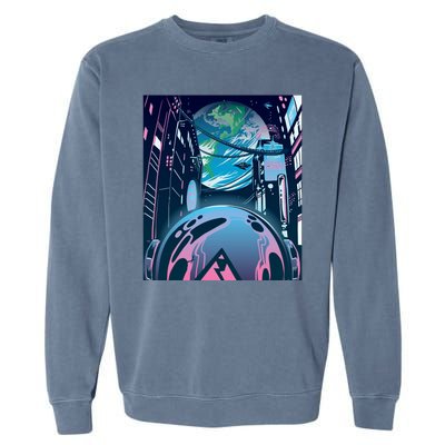 Futuristic Neon Future Garment-Dyed Sweatshirt