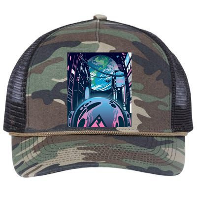 Futuristic Neon Future Retro Rope Trucker Hat Cap