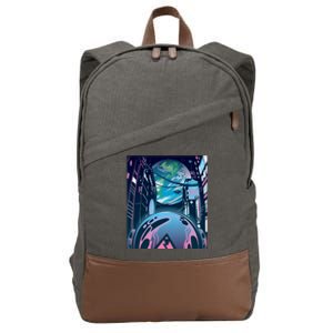 Futuristic Neon Future Cotton Canvas Backpack