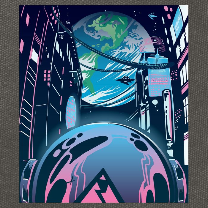 Futuristic Neon Future Cotton Canvas Backpack