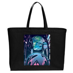 Futuristic Neon Future Cotton Canvas Jumbo Tote