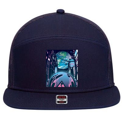 Futuristic Neon Future 7 Panel Mesh Trucker Snapback Hat