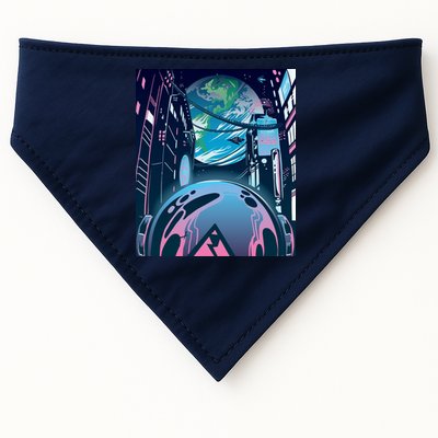 Futuristic Neon Future USA-Made Doggie Bandana