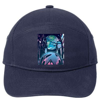 Futuristic Neon Future 7-Panel Snapback Hat