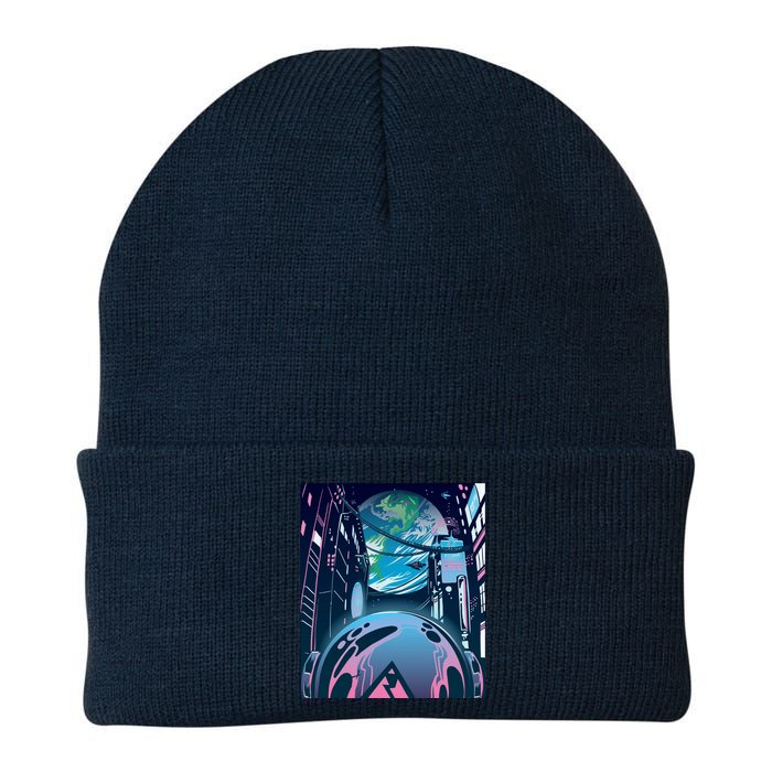 Futuristic Neon Future Knit Cap Winter Beanie