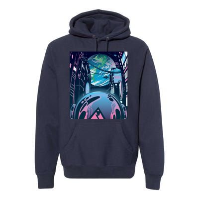 Futuristic Neon Future Premium Hoodie