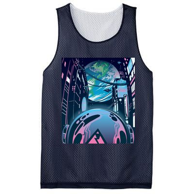 Futuristic Neon Future Mesh Reversible Basketball Jersey Tank