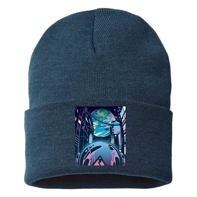 Futuristic Neon Future Sustainable Knit Beanie