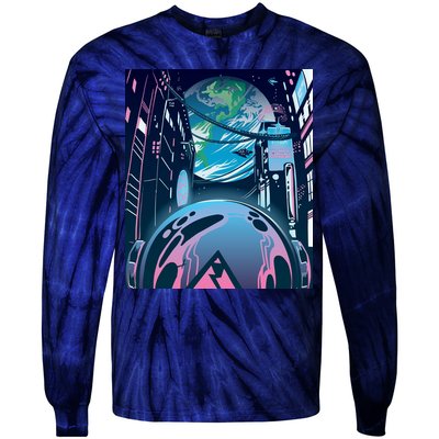 Futuristic Neon Future Tie-Dye Long Sleeve Shirt
