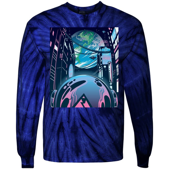 Futuristic Neon Future Tie-Dye Long Sleeve Shirt