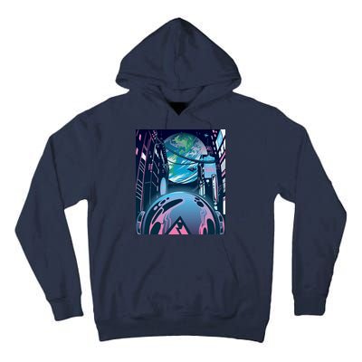 Futuristic Neon Future Tall Hoodie