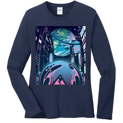 Futuristic Neon Future Ladies Long Sleeve Shirt