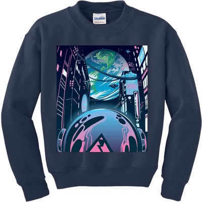 Futuristic Neon Future Kids Sweatshirt