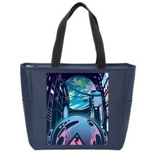 Futuristic Neon Future Zip Tote Bag