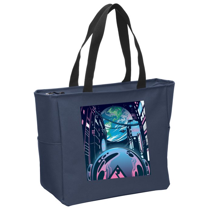 Futuristic Neon Future Zip Tote Bag