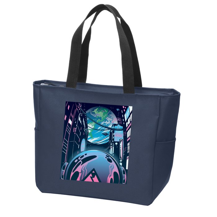 Futuristic Neon Future Zip Tote Bag