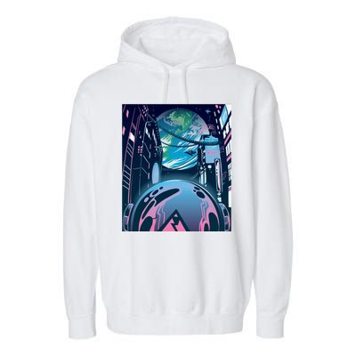 Futuristic Neon Future Garment-Dyed Fleece Hoodie