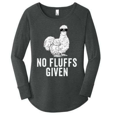 Funny No Fluffs Given Silkie Chicken Mom Farmer Dad Women's Perfect Tri Tunic Long Sleeve Shirt