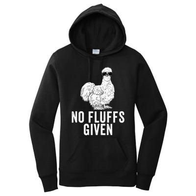 Funny No Fluffs Given Silkie Chicken Mom Farmer Dad Women's Pullover Hoodie