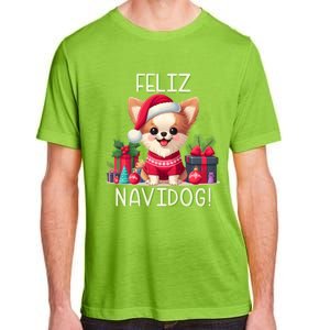 Feliz Navidog Funny Chihuahua Christmas Gift Adult ChromaSoft Performance T-Shirt