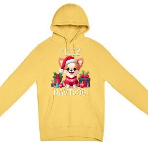 Feliz Navidog Funny Chihuahua Christmas Gift Premium Pullover Hoodie