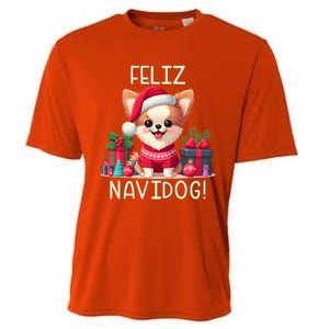 Feliz Navidog Funny Chihuahua Christmas Gift Cooling Performance Crew T-Shirt