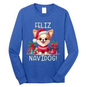 Feliz Navidog Funny Chihuahua Christmas Gift Long Sleeve Shirt