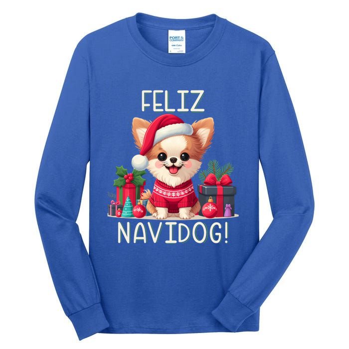 Feliz Navidog Funny Chihuahua Christmas Gift Tall Long Sleeve T-Shirt