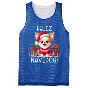 Feliz Navidog Funny Chihuahua Christmas Gift Mesh Reversible Basketball Jersey Tank