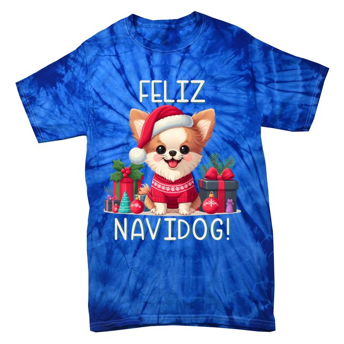 Feliz Navidog Funny Chihuahua Christmas Gift Tie-Dye T-Shirt