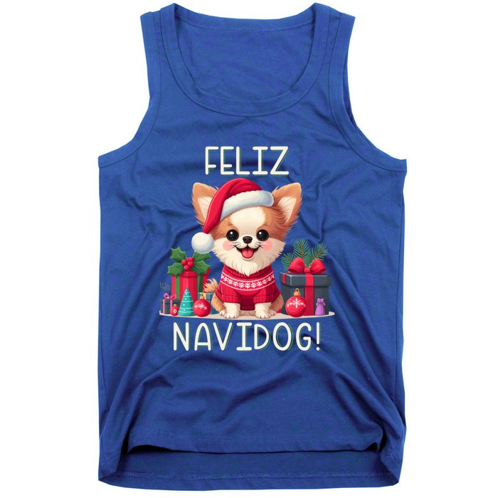 Feliz Navidog Funny Chihuahua Christmas Gift Tank Top