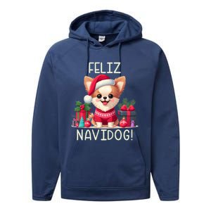 Feliz Navidog Funny Chihuahua Christmas Gift Performance Fleece Hoodie