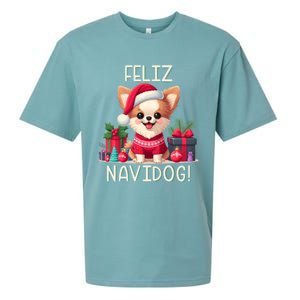 Feliz Navidog Funny Chihuahua Christmas Gift Sueded Cloud Jersey T-Shirt