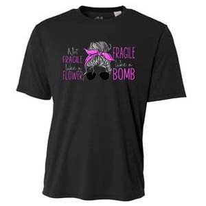 Feminist Not Fragile Like A Flower Fragile Like A Bomb Cooling Performance Crew T-Shirt