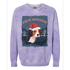 Feliz Navidog Funny Beagle Christmas Gift Colorblast Crewneck Sweatshirt