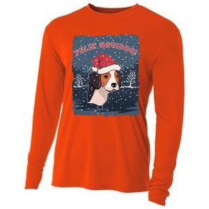 Feliz Navidog Funny Beagle Christmas Gift Cooling Performance Long Sleeve Crew