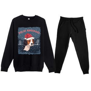 Feliz Navidog Funny Beagle Christmas Gift Premium Crewneck Sweatsuit Set