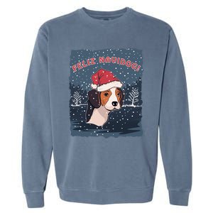 Feliz Navidog Funny Beagle Christmas Gift Garment-Dyed Sweatshirt